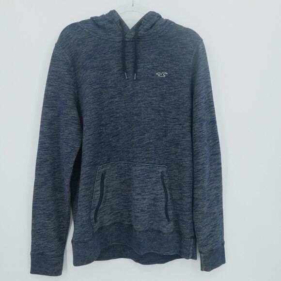 Hollister Other - Hollister Sweater Mens Small Blue Heather Hoodie Zip Pockets Casual Preppy